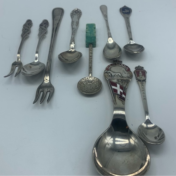 Collection of Seven Special Sterling Spoons and Forks From Around the World - Picture 9 of 16